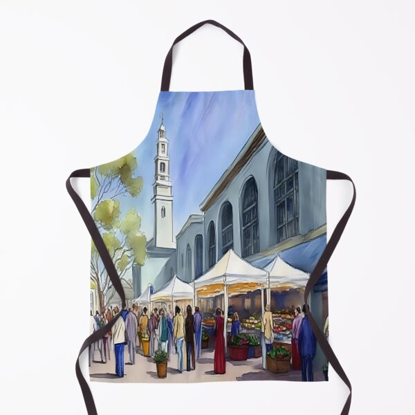 Artikelvorschau, Vom Bauernhof auf die Leinwand: Erleben Sie die lebendige Energie des Gemäldes „Ferry Building Farmers Market San Francisco“ entworfen und verkauft von Tamas Das.