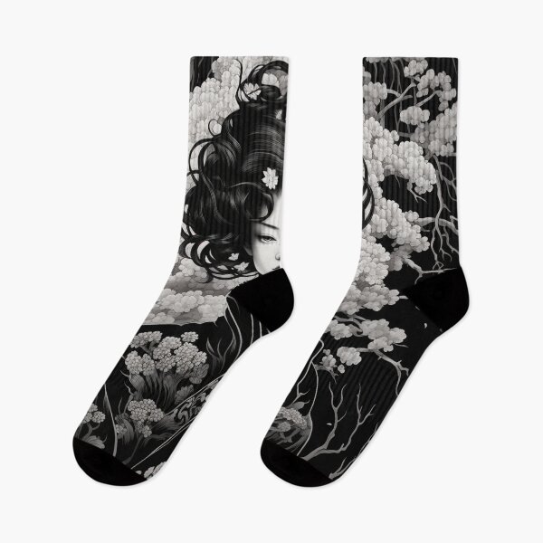 Item preview,   Ukiyo-e Fairy Tale Female Empowerment Black and White Female Portrait  designed and sold by BrandonArtWorld.
