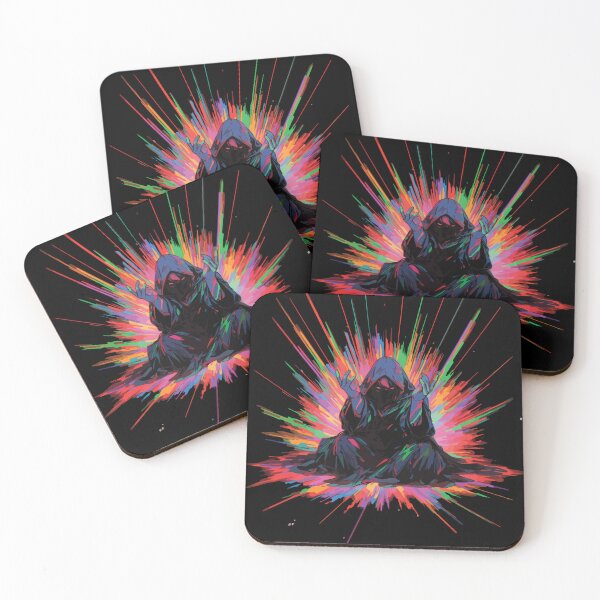 Item preview, Meditating Sci-Fi/Cyberpunk Monk Colorful Explosion designed and sold by kougan.