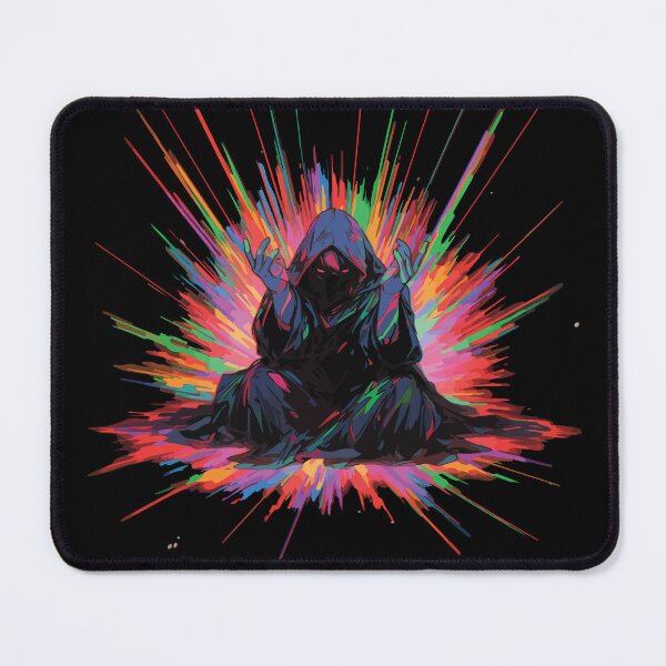 Item preview, Meditating Sci-Fi/Cyberpunk Monk Colorful Explosion designed and sold by kougan.