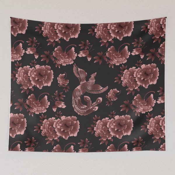 Item preview, Phoenix Bird with peony flowers designed and sold by k9printart.