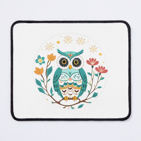 Item preview, Hygge Owl and Flowers designed and sold by hyggefolkart.