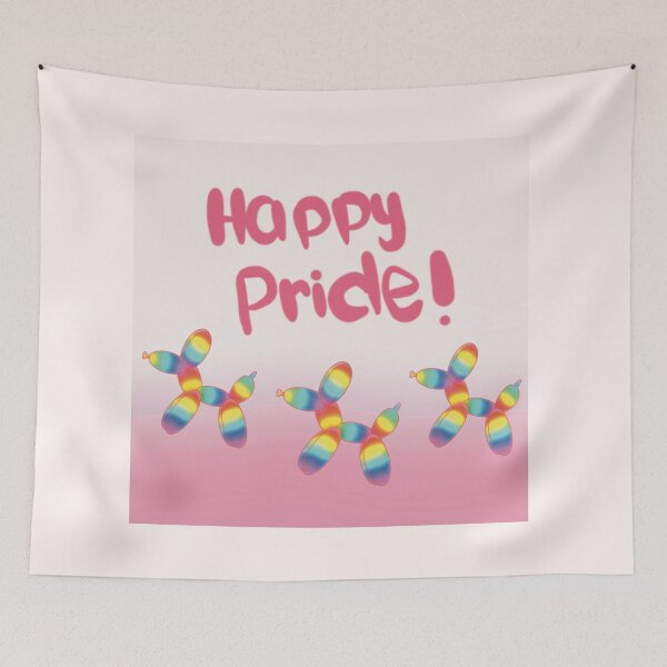 Item preview, HAPPY PRIDE rainbow balloon dog designed and sold by Florvolcanica.