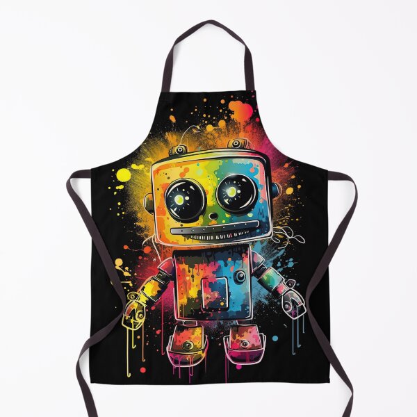 Item preview, Funny Robot Design Robotics Bot Lovers Paint Splatter Style designed and sold by SpookshowDesign.