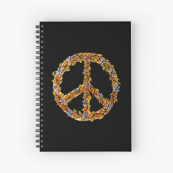 Flower Power Peace Sign Spiral Notebook