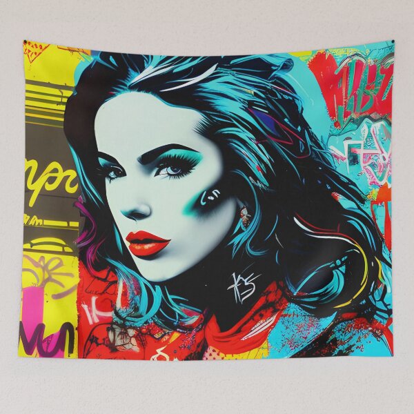 Item preview,  A graffiti portrait  | Digital art | pop art aesthetic designed and sold by CiceroSpin.