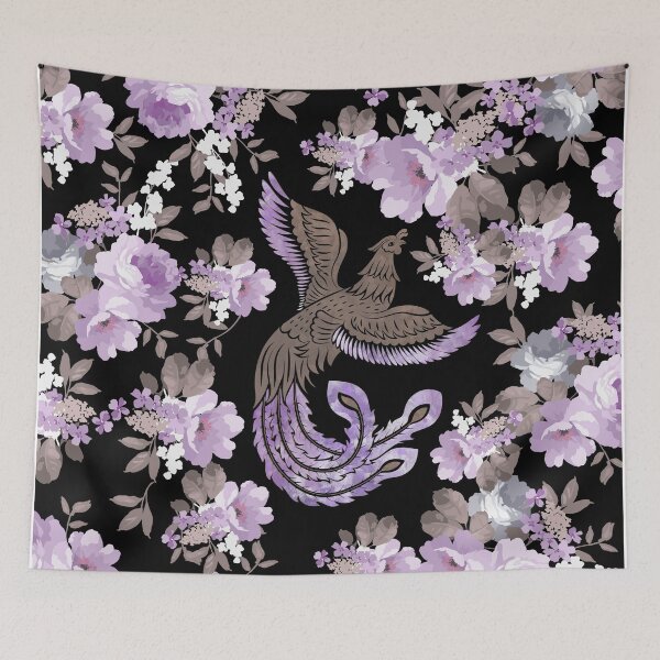 Item preview, Phoenix Bird with watercolor flowers designed and sold by k9printart.