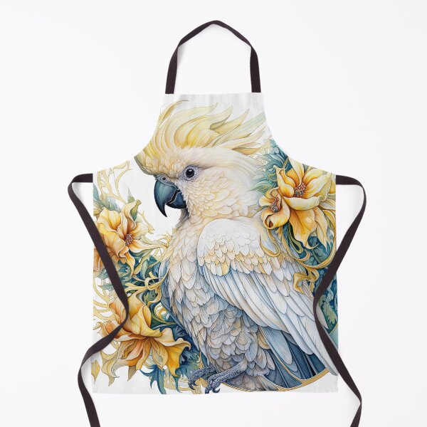Item preview, Sulphur crested cockatoo in the style of organic art nouveau designed and sold by Adriano Carrideo.