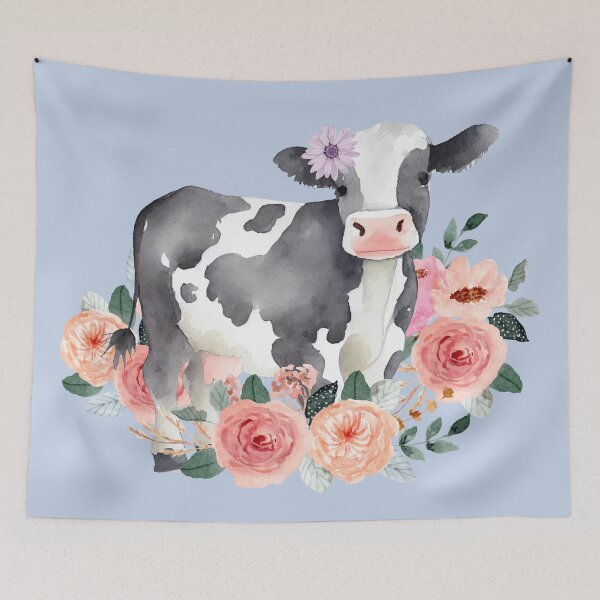 Item preview, Floral Dairy Cow designed and sold by Ashley Gagnon.