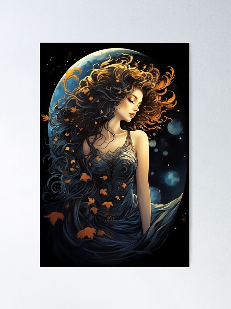 Moonlit Reverie: Serenity in Floral Adornment Poster for Sale by