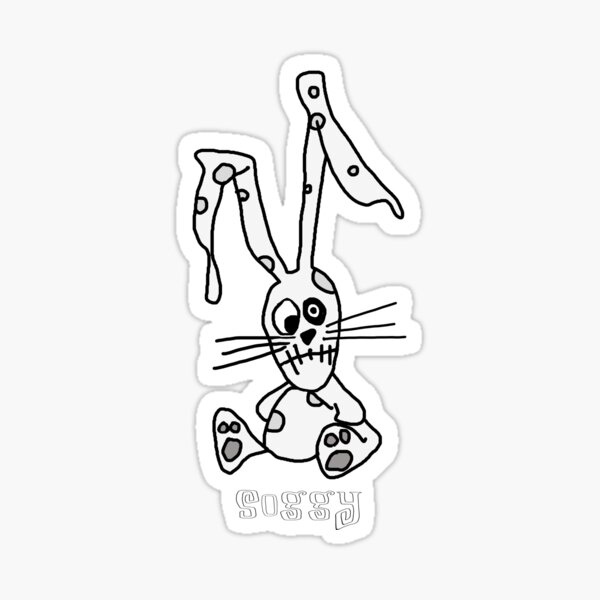 soggy the unwashed bunny Sticker