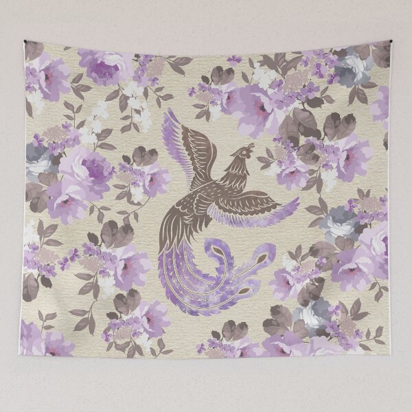 Item preview, Phoenix Bird with watercolor flowers designed and sold by k9printart.