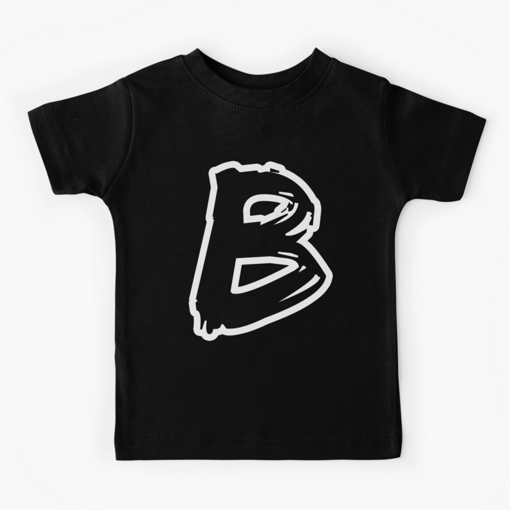 "B BRUSH STYLE CAPITAL LETTER INITIAL T-SHIRT MODERN MINIMALIST FONT ...