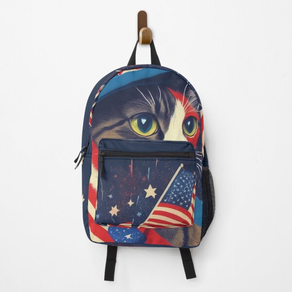 Item preview, Sparkling 4th of July - Patriotic Cat with Star-Spangled Hat designed and sold by LEVI SALVIAN JANITRA.