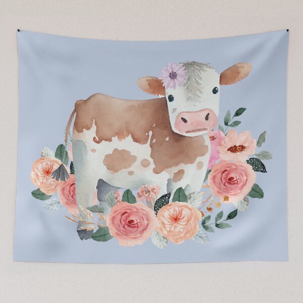 Item preview, Floral Hereford Cow designed and sold by Ashley Gagnon.