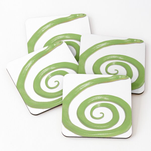 Item preview, african green snake with black eyes curled designed and sold by CaidenHull47.