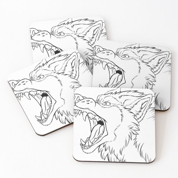 Item preview, Black and white wolf head opened mouth fiercely designed and sold by CaidenHull47.