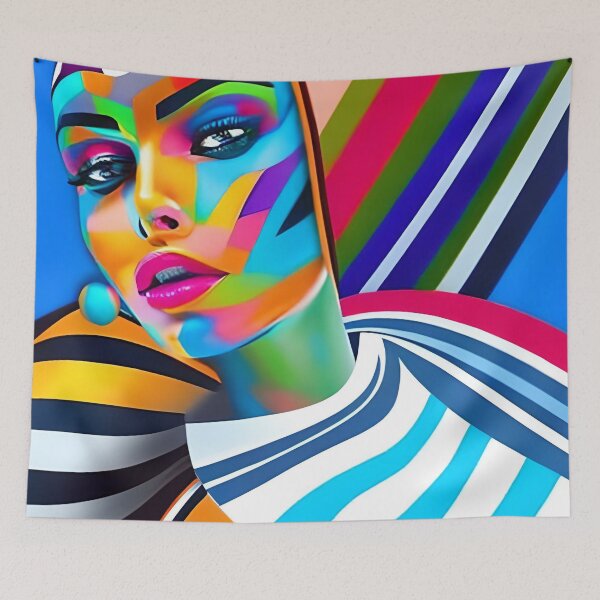 Item preview, portrait stripes woman designed and sold by Nervakwzk.