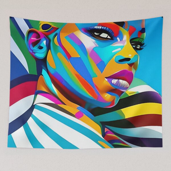 Item preview, color striped face designed and sold by Nervakwzk.