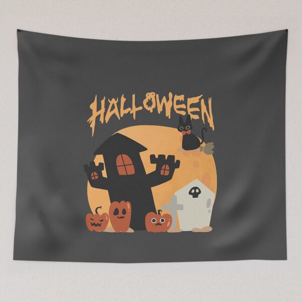 Item preview, spooky boo black cat - funny halloween horror full moon  party groovy vintage  designed and sold by TNwandesignart.