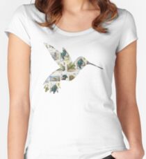 Stamp collectors humming bird Women's Fitted Scoop T-Shirt