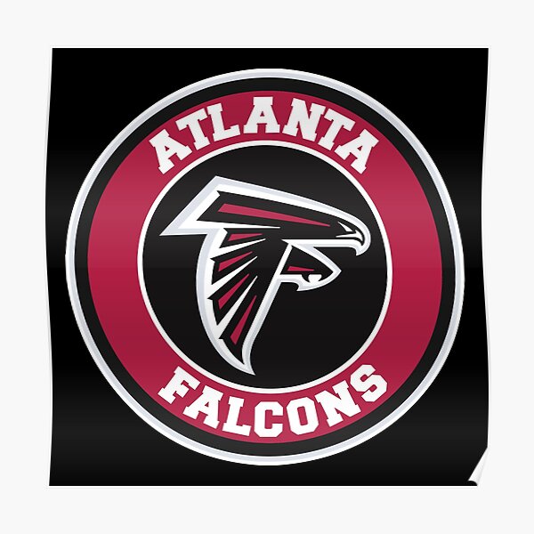 Atlanta City Falcons American Football Poster Sports Pattern Canvas Wall  Art Printed Pattern Artwork Home Decor Painting (Framed,16x20inch)