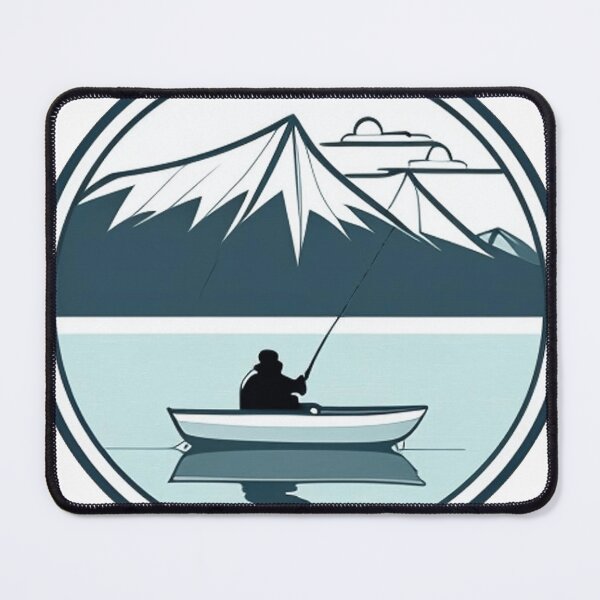 Item preview, a camper fishing by a tranquil lakeshore 	 designed and sold by cuffykasapaf.