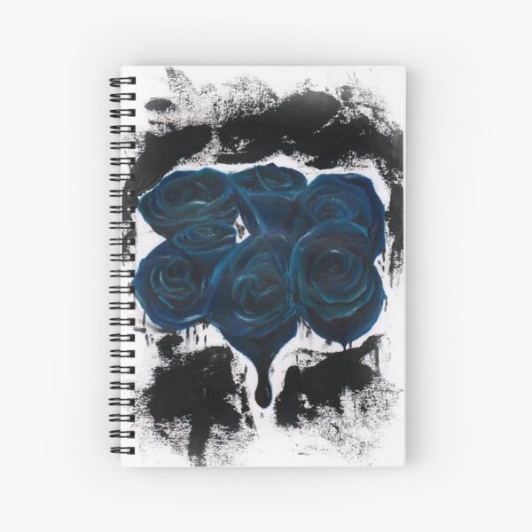 Ink Blue Roses - Escaping from Houdini inspired Spiral Notebook
