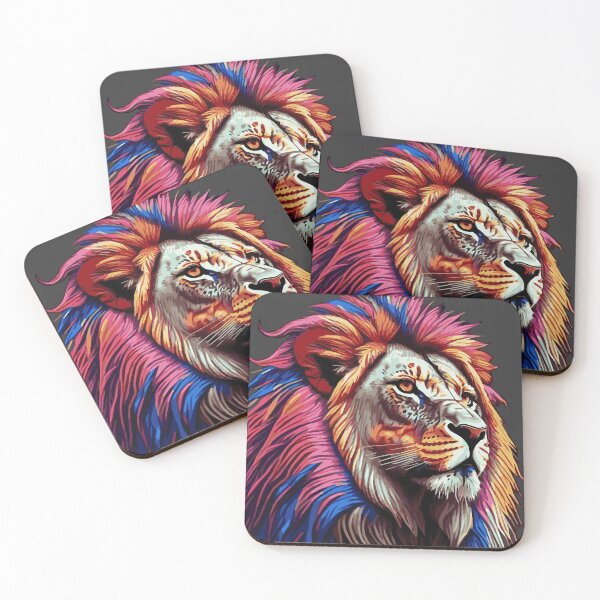 Item preview, Vibrant Multicolored Lion Artwork designed and sold by hhmene.