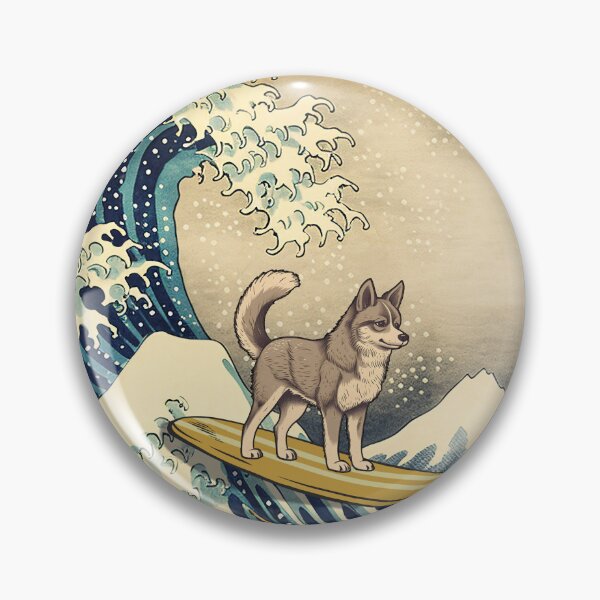 Aperçu de l'œuvre Alaskan Klee Kai Kanagawa Japanese Surfing Wave créée et vendue par rafaeltto.