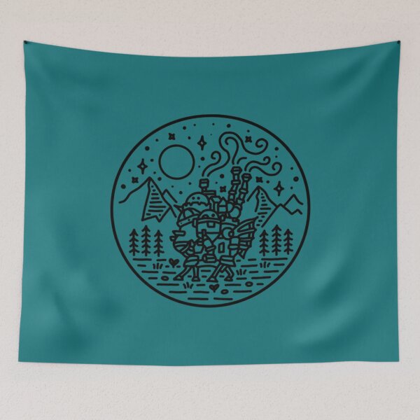 Item preview, Howl_s moving castle - black outline      designed and sold by MittieRussel22.