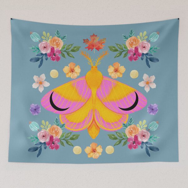 Item preview, Rosy Maple Moth Forest Symmetry designed and sold by Ashley Gagnon.