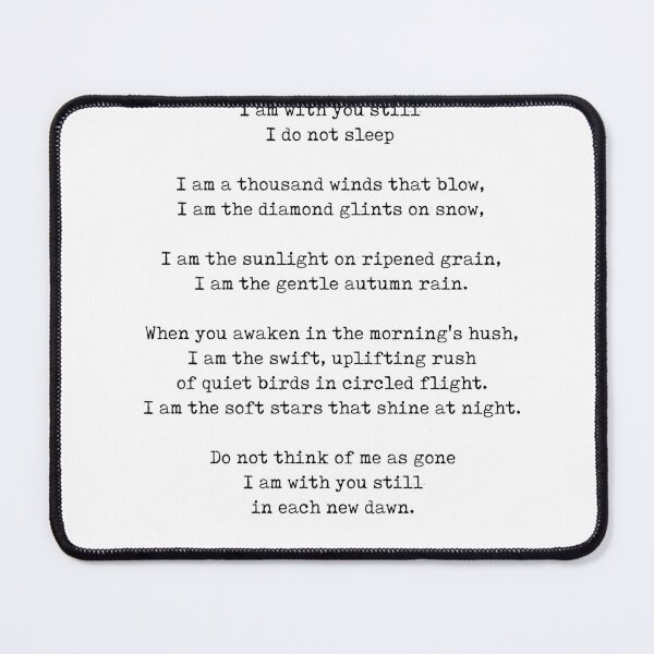 Item preview, I am with you still - Native American Prayer - Minimal, Typewriter Quote Print - Black and White designed and sold by Studio Grafiikka.
