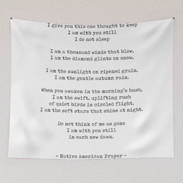 Item preview, I am with you still - Native American Prayer - Minimal, Typewriter Quote Print - Black and White designed and sold by Studio Grafiikka.