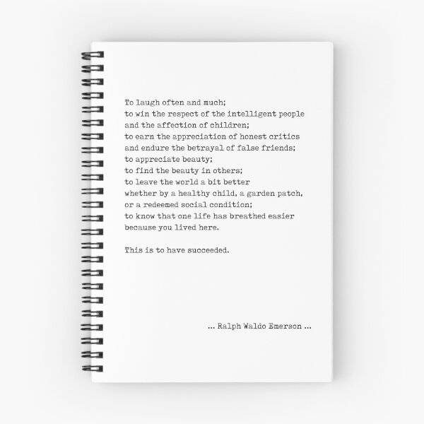 Item preview, Ralph Waldo Emerson Quote 1 - This is to have succeeded - Minimal, Black and White, Motivational designed and sold by Studio Grafiikka.