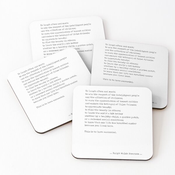 Item preview, Ralph Waldo Emerson Quote 1 - This is to have succeeded - Minimal, Black and White, Motivational designed and sold by Studio Grafiikka.