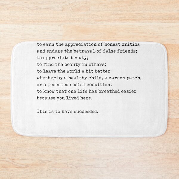 Item preview, Ralph Waldo Emerson Quote 1 - This is to have succeeded - Minimal, Black and White, Motivational designed and sold by Studio Grafiikka.