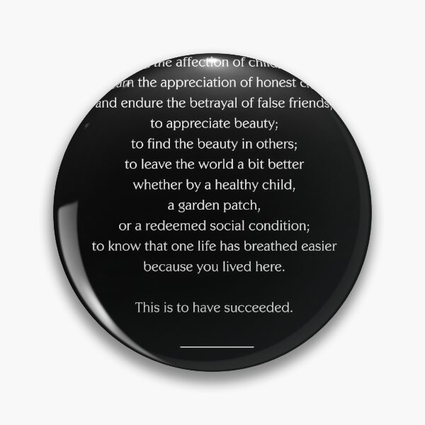 Item preview, Ralph Waldo Emerson Quote - This is to have succeeded 2 - Minimal, Black and White, Motivational designed and sold by Studio Grafiikka.
