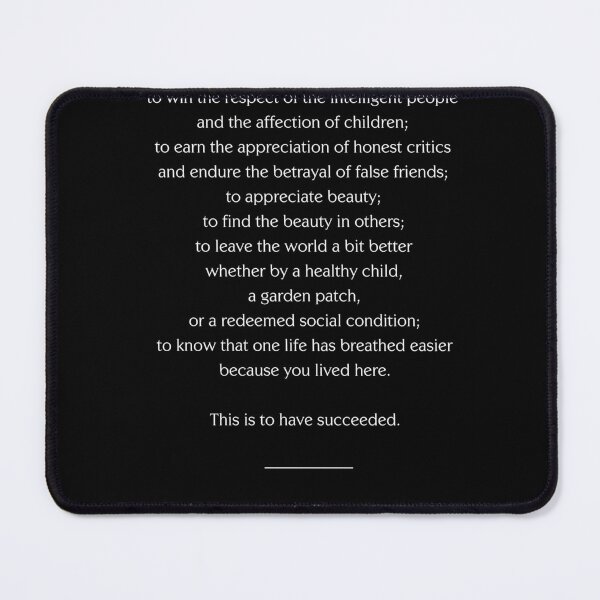 Item preview, Ralph Waldo Emerson Quote - This is to have succeeded 2 - Minimal, Black and White, Motivational designed and sold by Studio Grafiikka.