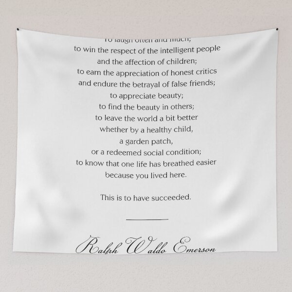 Item preview, Ralph Waldo Emerson Quote - This is to have succeeded 3 - Minimal, Black and White, Motivational designed and sold by Studio Grafiikka.