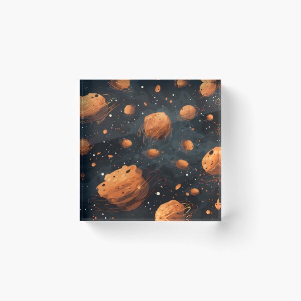 Item preview, Cosmic patterns: abstract orange sponge meteorites designed and sold by Muangluang.