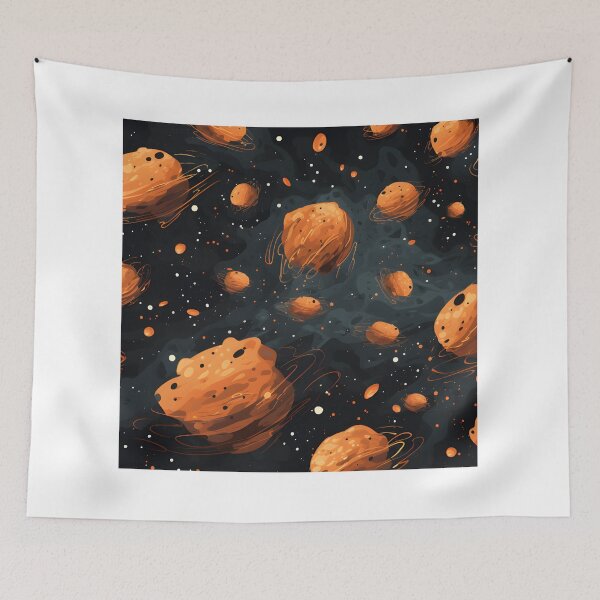 Item preview, Cosmic patterns: abstract orange sponge meteorites designed and sold by Muangluang.