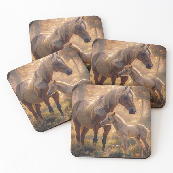 Item preview, Beautiful horse with her foal in forest glade designed and sold by Liljinkzy.