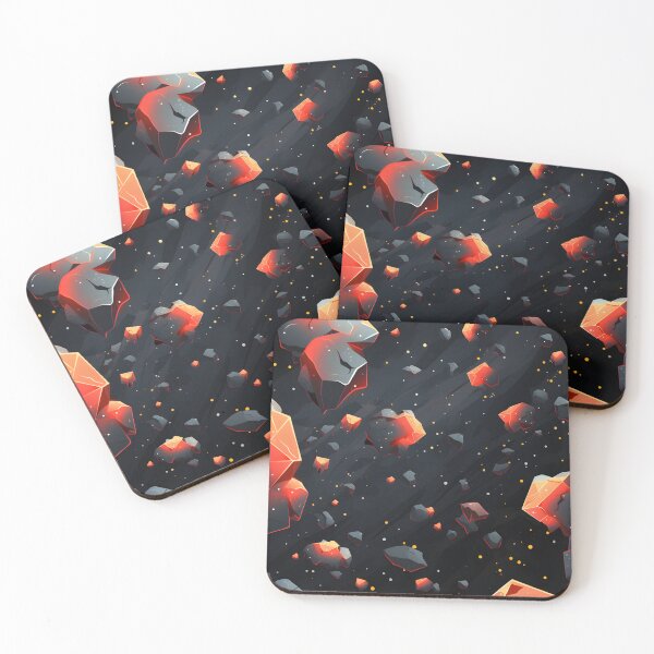 Item preview, Cosmic patterns: abstract orange and black sponge meteorites designed and sold by Muangluang.