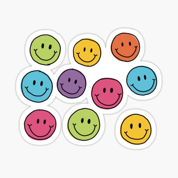  Cool Vintage Happy Smile Faces Picture - Retro Cute Poster -  Postive Quotes Wall Art Print - Hippie Indie Kidcore Room Decor - 60s 70s  80s Groovy Mushroom Decoration - Stay