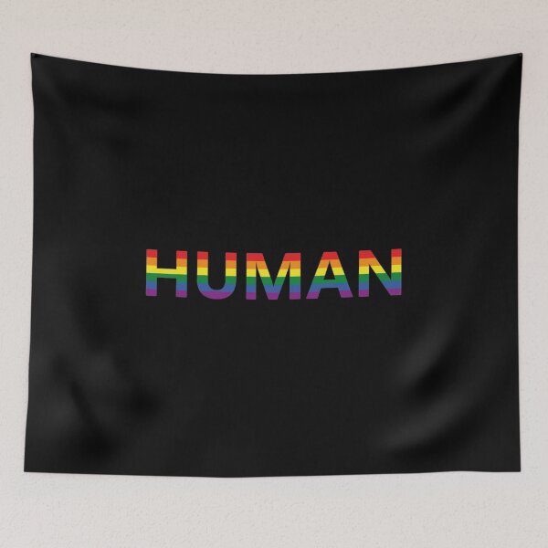 Item preview, HUMAN with LGBT Pride Flag designed and sold by Storm4Clo.