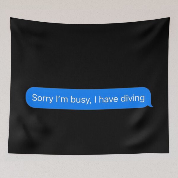 Item preview, Sorry I'm Busy, I Have Diving Text Message Black - Funny Gym designed and sold by GymWearDepot.