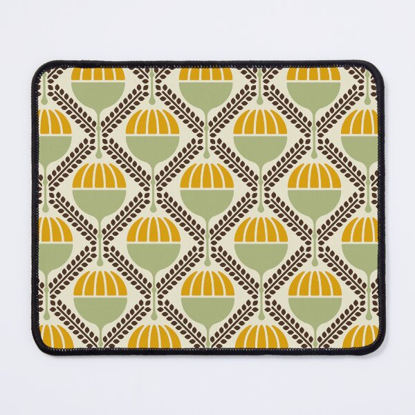 Item preview, KF 0074 D - Retro Vintage Poppy Flower 70s Modern Geometric Floral Pattern designed and sold by KhakiFinch.