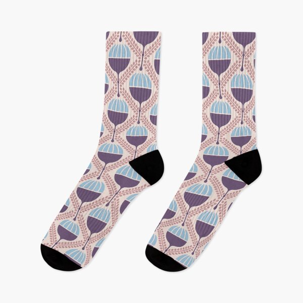 Item preview, KF 0074 F - Retro Vintage Poppy Flower 70s Modern Geometric Floral Pattern designed and sold by KhakiFinch.