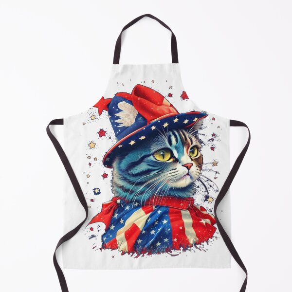 Item preview, Shimmering America - Nationalistic Feline wearing Starry Cap designed and sold by LEVI SALVIAN JANITRA.